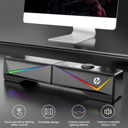 HP DHE-6005 Desktop RGB Multimedia Soundbar Speaker Gaming Stereo Surround