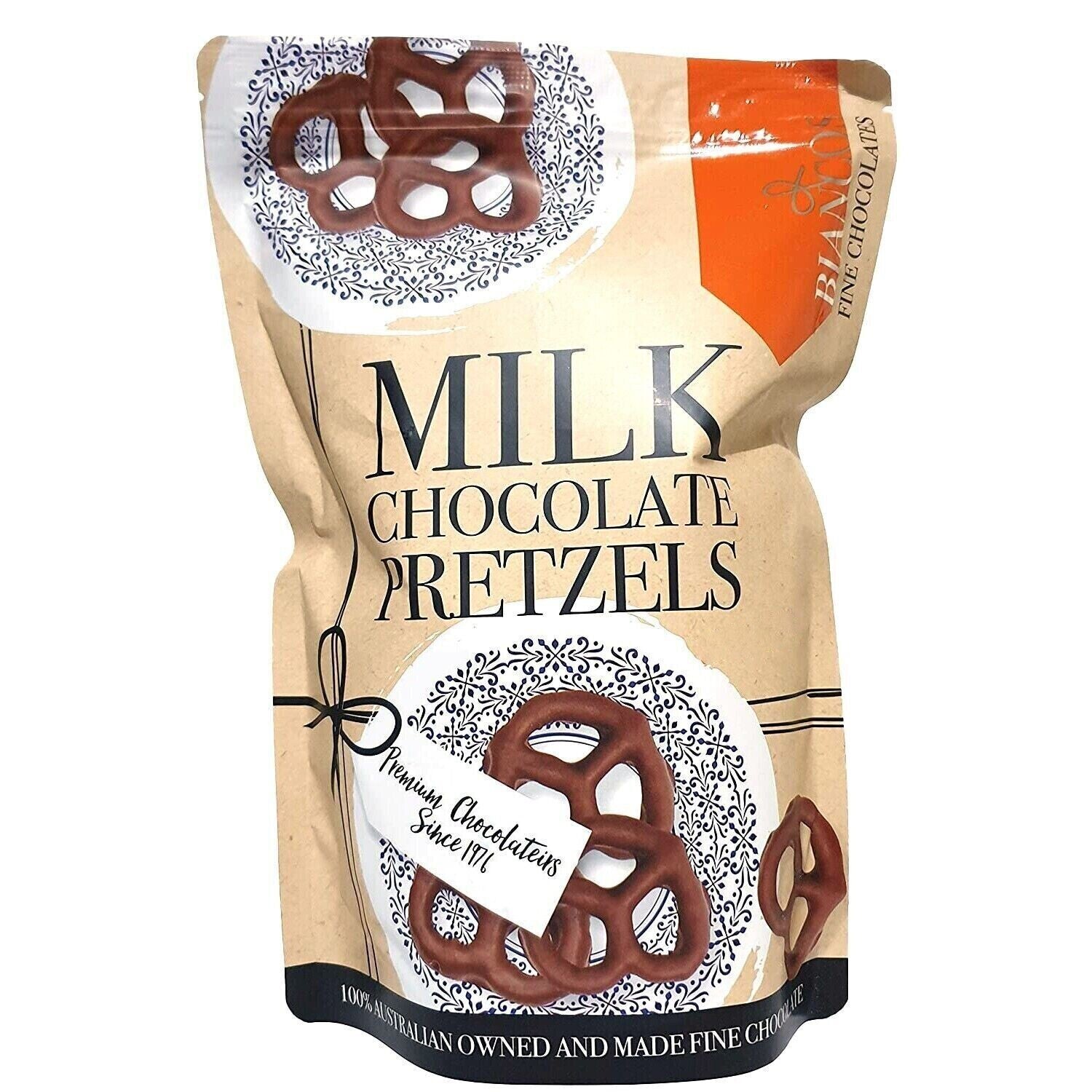 Biancos 100% Australian Premium Fine Milk Chocolate Baked Pretzels Snack 700g