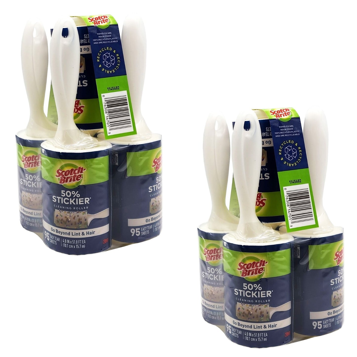 10x 3M Scotch Brite Lint & Hair Fluff Dust Remover Cleaning Roller 95 Tear Sheet