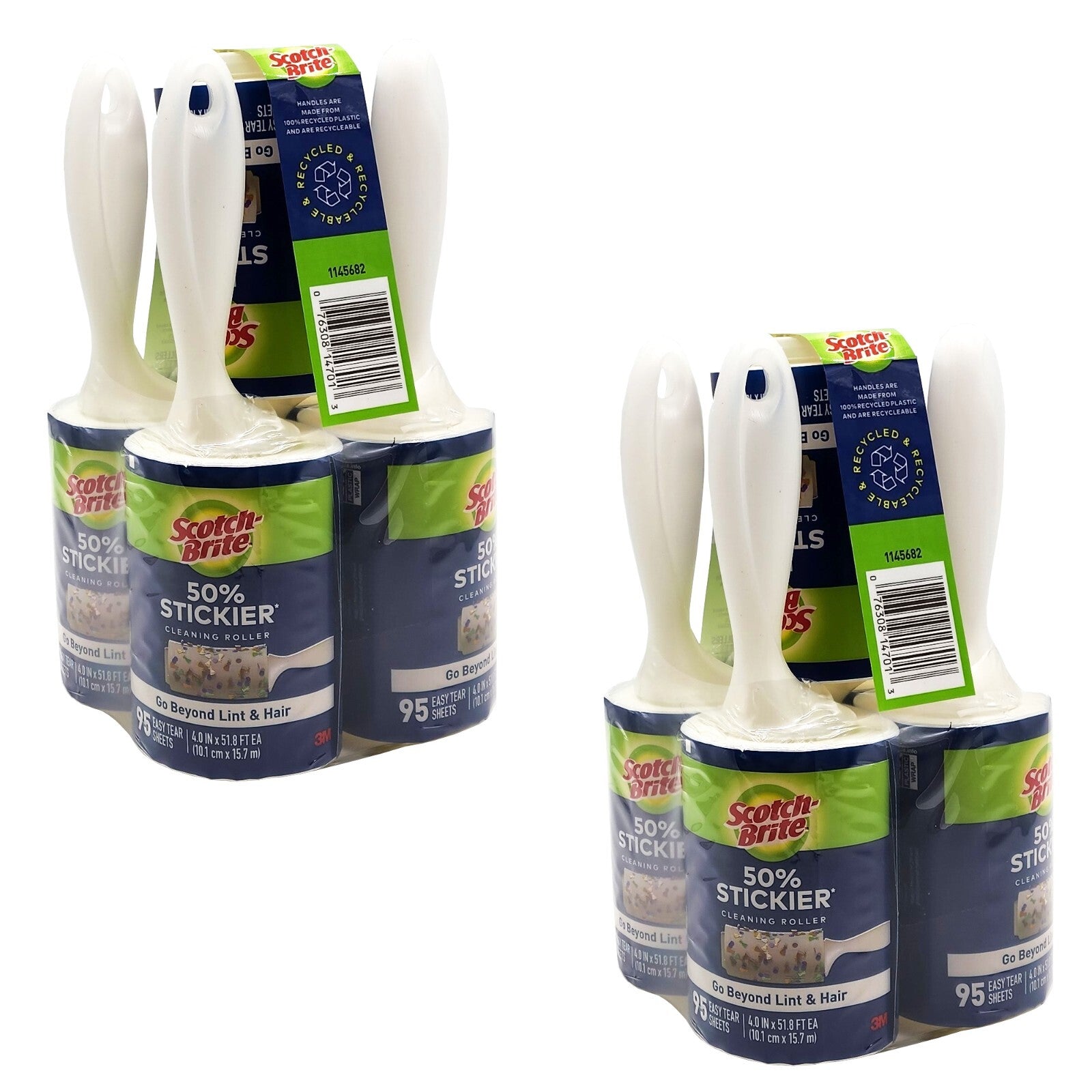 10x 3M Scotch Brite Lint & Hair Fluff Dust Remover Cleaning Roller 95 Tear Sheet