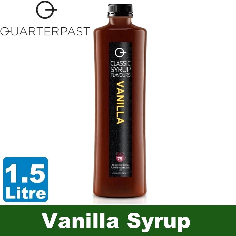 Vanilla Flavoured Coffee Syrup Classic Cafe Style Taste Vegan Non GMO NZ 1.5L