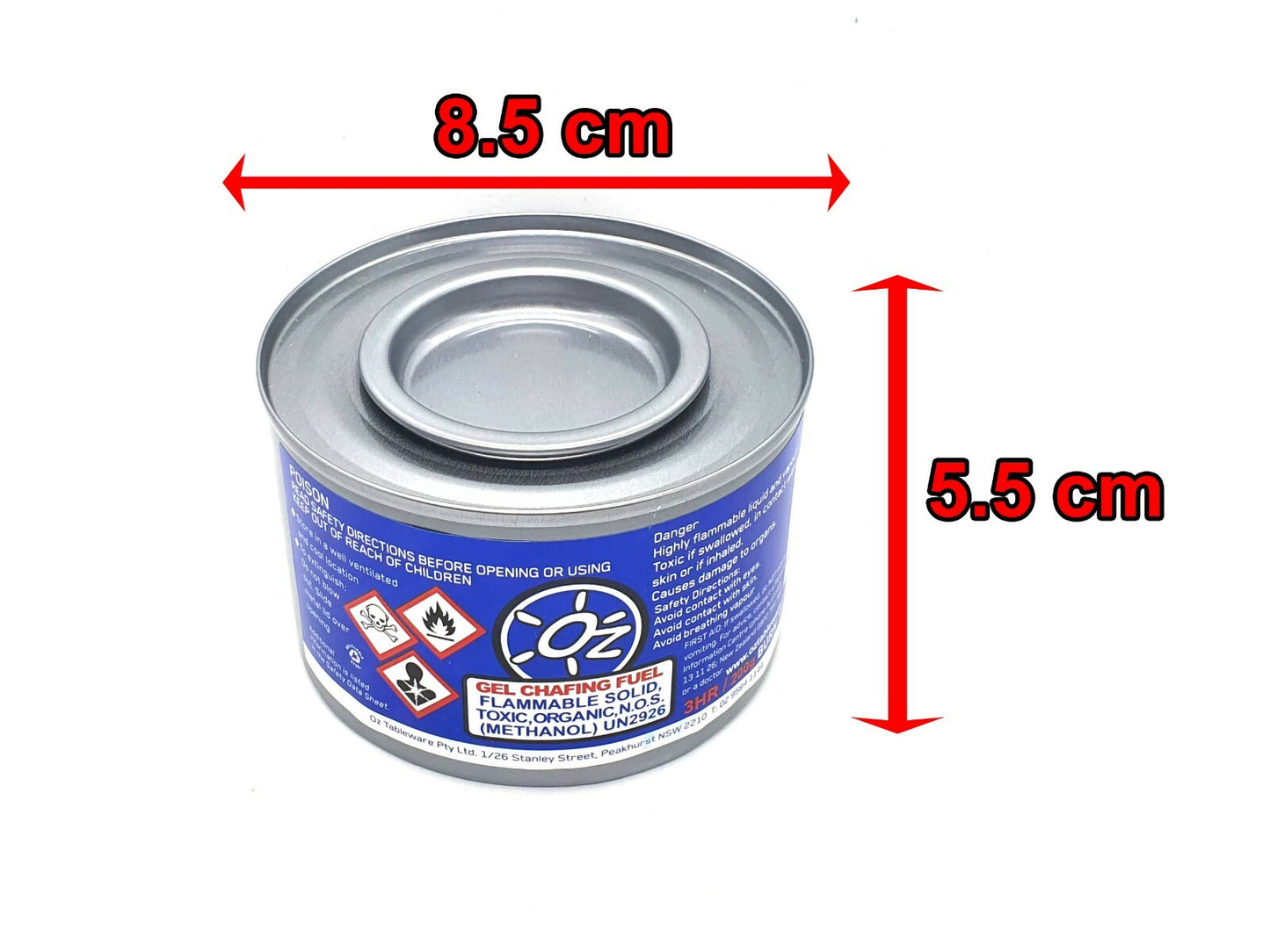 Portable Methanol Gel Food Heating Warmer Chafing Dish Outdoor Camping 3 Hr Burn