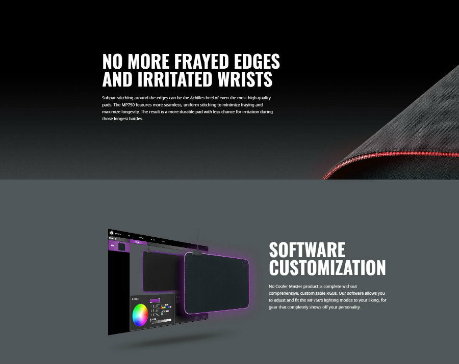Cooler Master MP750-XL Extra Large 94x38cm RGB Soft Gaming Mouse Pad Mat
