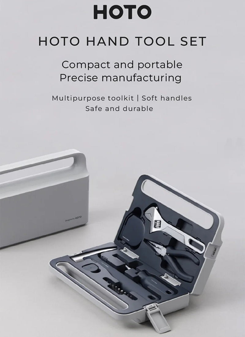 HOTO Hand Tool Set Household Home Repair Screwdriver Wrench Hammer Tape Pliers