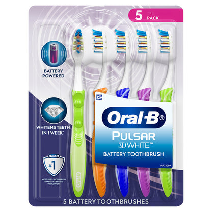 5 Packs Oral-B Pulsar Battery Power Soft Vibrating Bristles Toothbrush Oral Care