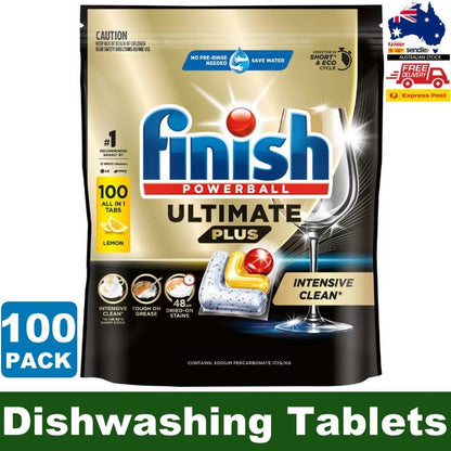 Finish Powerball 100 Count Ultimate Plus Lemon Scent Dishwashing Tablets