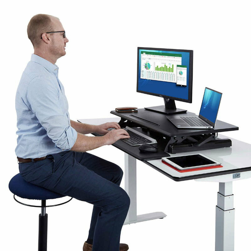 SEVILLE CLASSICS AirLIFT Pro Pneumatic Desk Riser for Home Office Sit or Stand