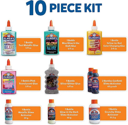 Elmer's Celebration Slime Kit 10 Count Assorted Magical Liquid Slime Activators