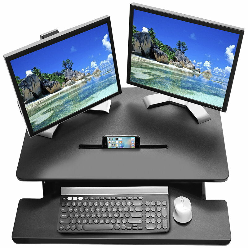 SEVILLE CLASSICS AirLIFT Pro Pneumatic Desk Riser for Home Office Sit or Stand