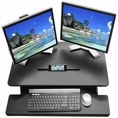 SEVILLE CLASSICS AirLIFT Pro Pneumatic Desk Riser for Home Office Sit or Stand