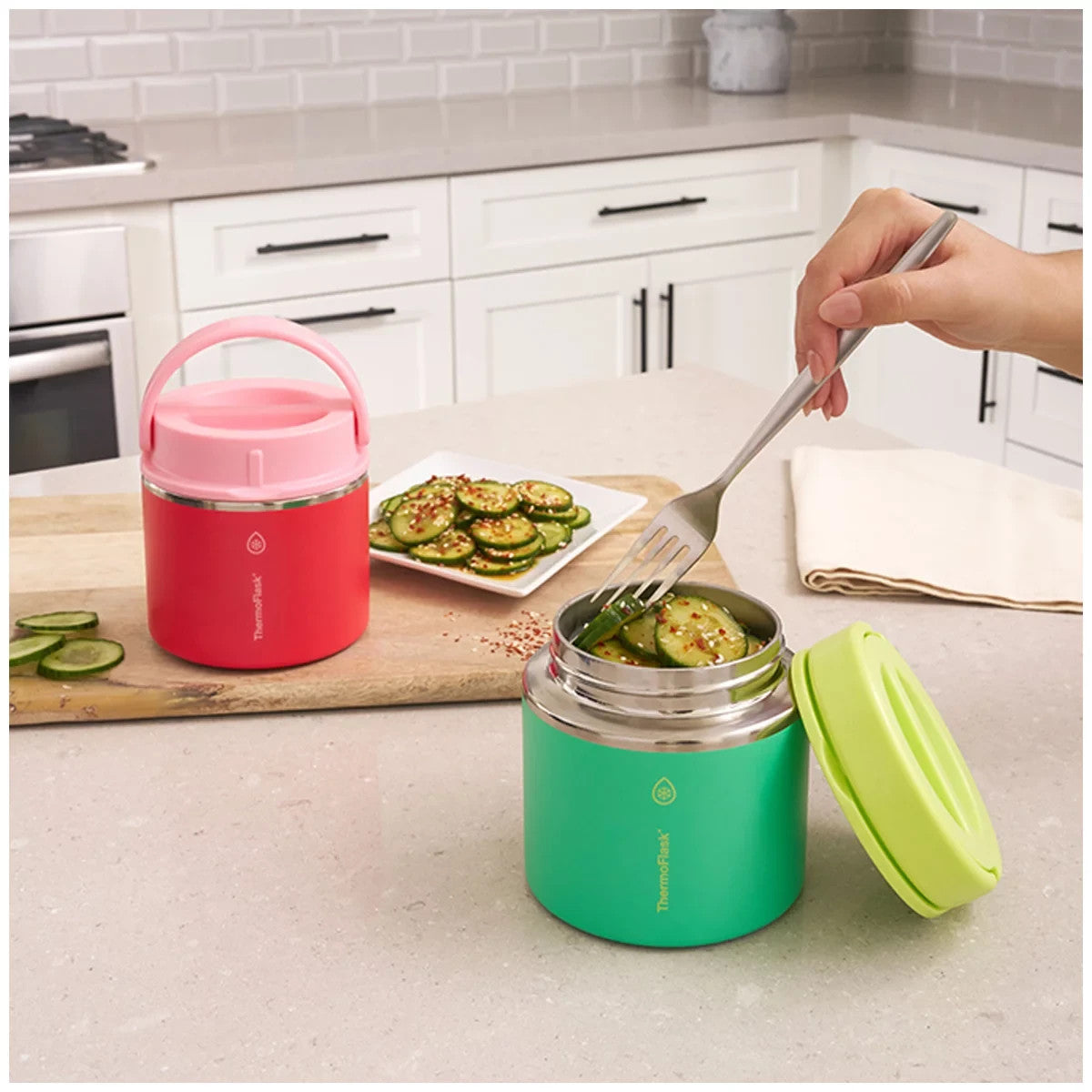 2x 590mL Thermoflask Insulated Kids Lunch Food Jar Double Vacuum Stainless Steel