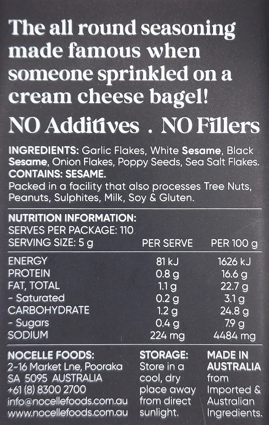 More Than Just Bagel Natural Seasoning 550g All-Purpose Sprinkle Mix for Food
