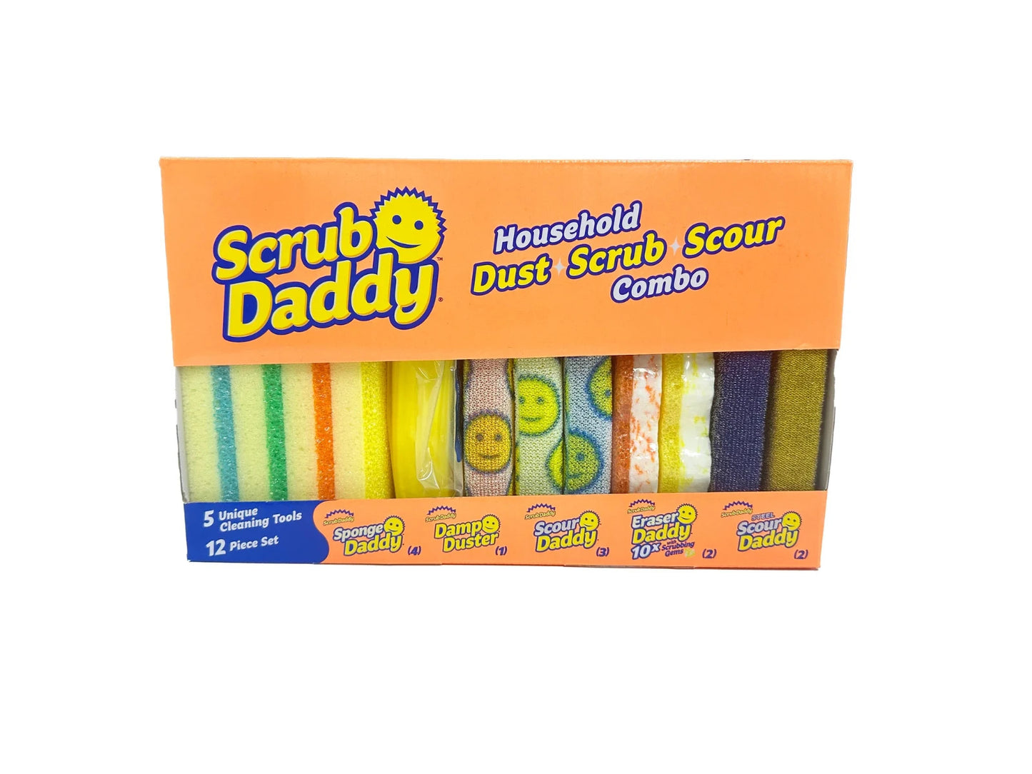 Scrub Daddy 12pcs Household Bundle Cleaning Set Sponge Scour Eraser Duster Daddy