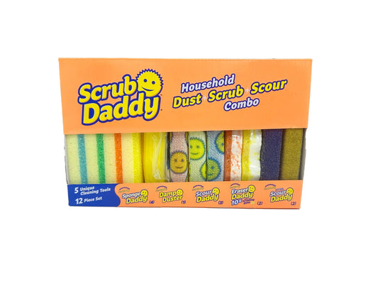 Scrub Daddy 12pcs Household Bundle Cleaning Set Sponge Scour Eraser Duster Daddy