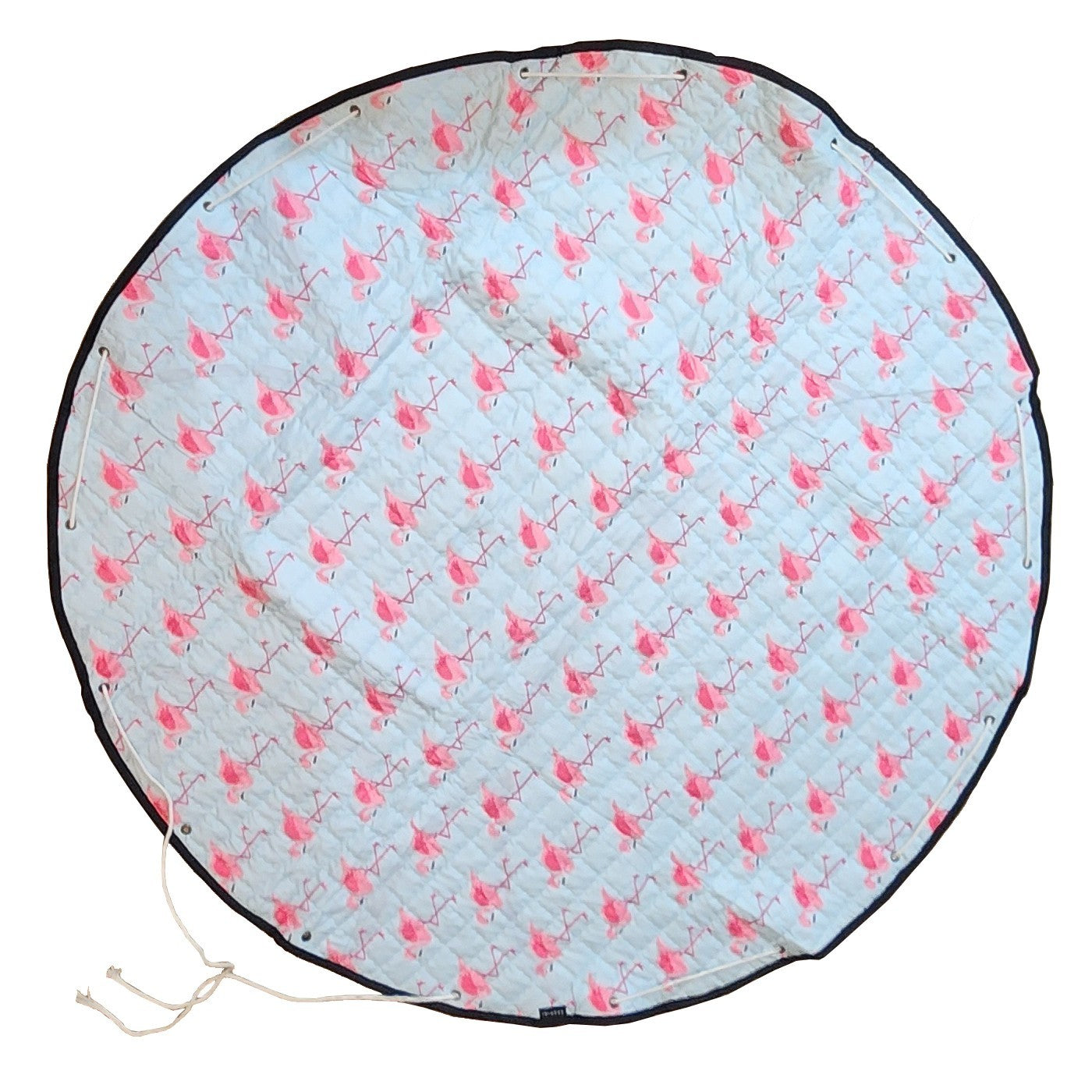 Zoobibi Flamingo Kids Play Mat & Toy Storage Bag 140cm Round Portable Carry Bag