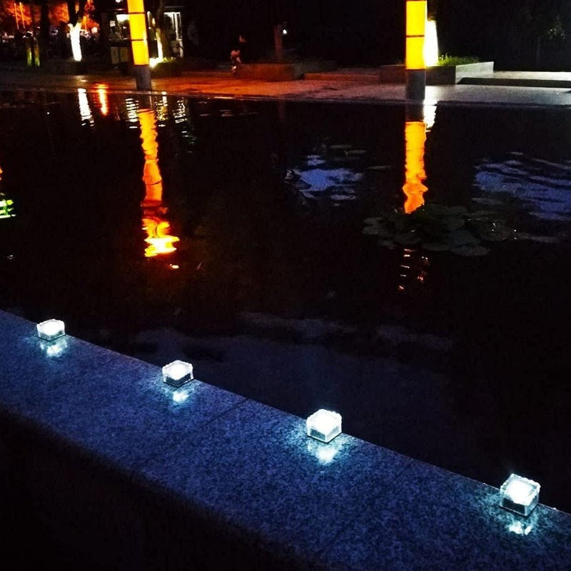 Dais 6-Pack Outdoor Waterproof Solar Brick Light Ice Cube for Garden, Pathway