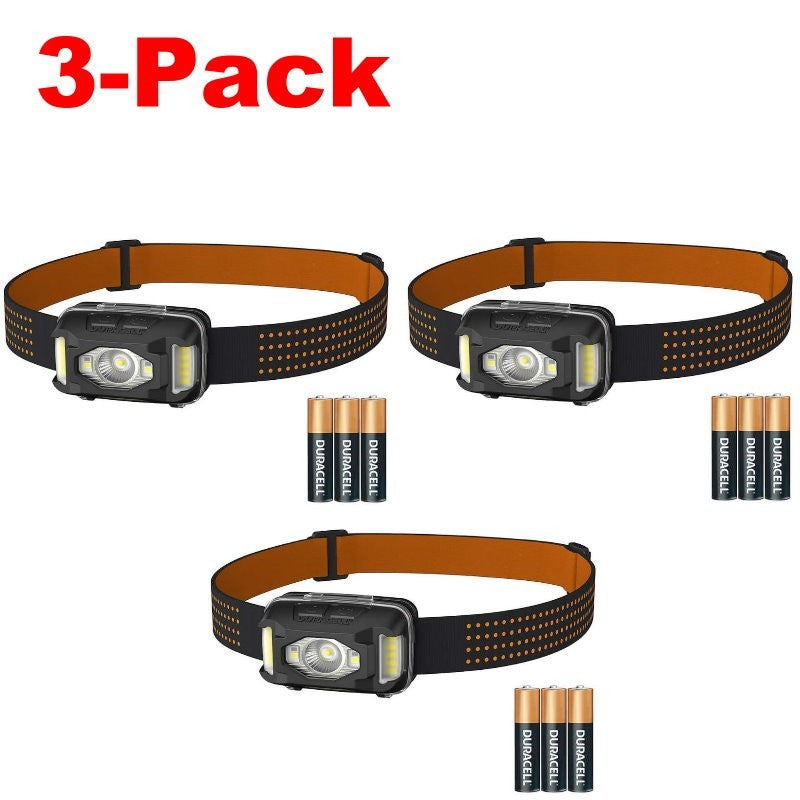 Duracell LED Headlamps 550 Lumens 9 Lighting Modes Waterproof IPX8, 220° Viewing