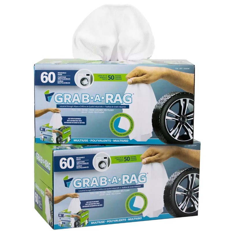 Grab-A-Rag 120-Count Reusable Washable Microfibre Rags Towel Cleaning Cloth