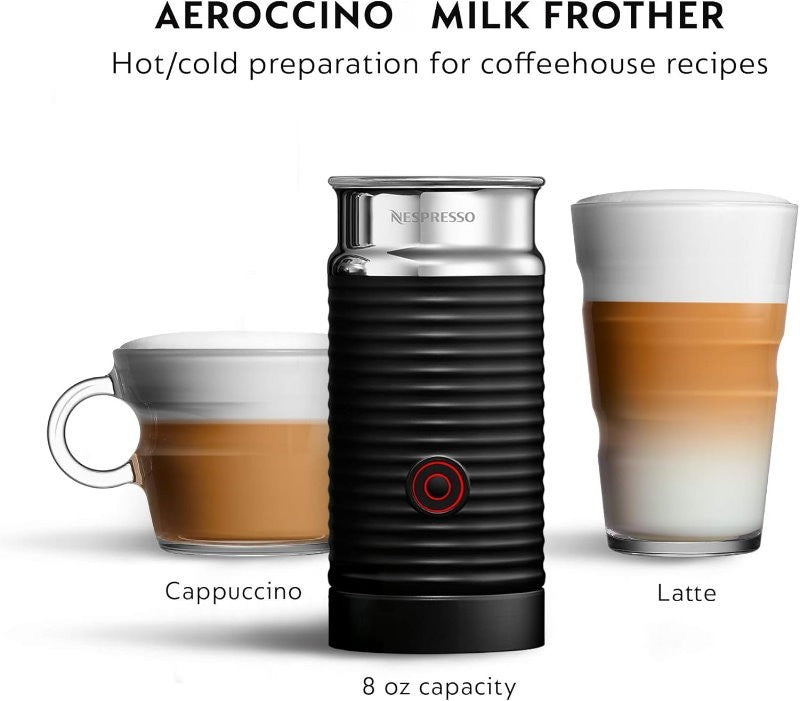 Nespresso Vertuo Pop Deluxe Coffee Machine Aeroccino3 Milk Frother by De'Longhi