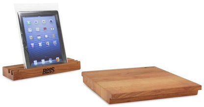 John Boos iBlock Tablet Holder Stand & Cutting Chopping Board Cherry Wood