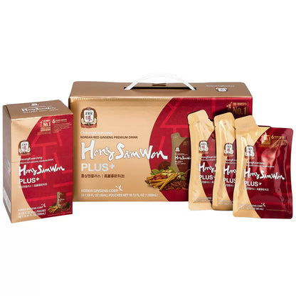 Hong Sam Won Plus Korean Red Ginseng Premium Herbal Health Energy Drink Tea 30pk