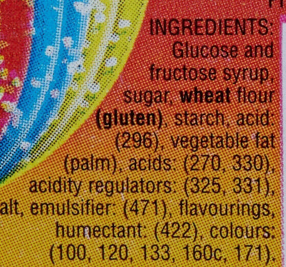 Fini Fantasy Belts Sour Rainbow Flavoured Kids Sweet Candy Lollies Snack 1.2kg