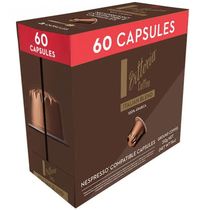 Vittoria Coffee 60-Pack 100% Arabica Italian Blend Nespresso Compatible Capsules
