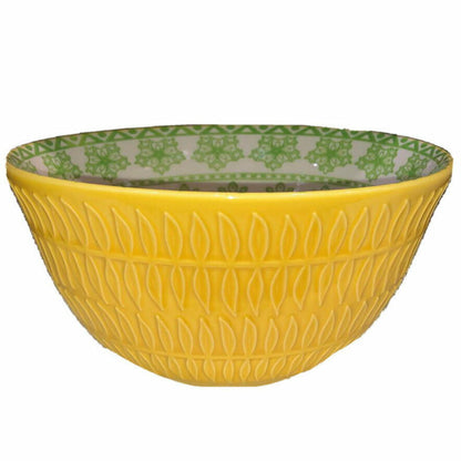 6-Piece Signature Housewares Stoneware Pad Print Bowls 660mL Microwave/Dishwashe