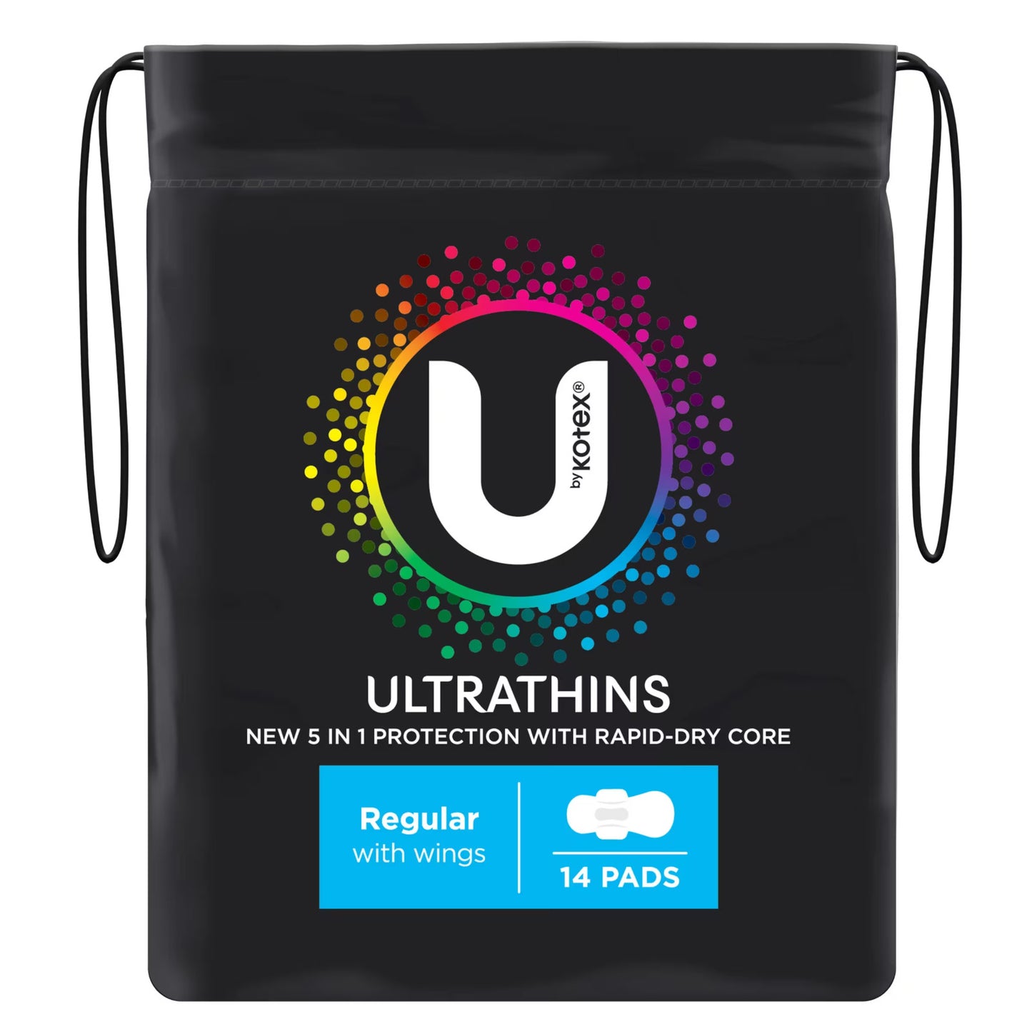112 x U By Kotex Ultrathins Regular Pads with Wings Dry Disposable Period Pads