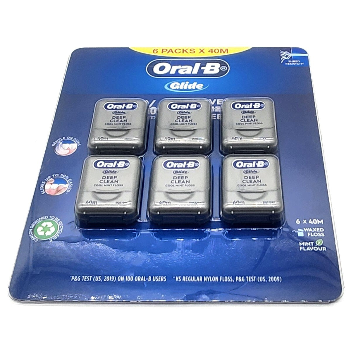 Oral-B 6 x 40m Glide Health Clinical Deep Clean Dental Floss Mint Kill Bacteria