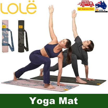Lole Yoga Mat with 2-In-1 Strap Carry Strap & Resistance Band w/ Exercise Guide