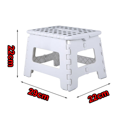 Folding Step Stool Portable Plastic Easy Foldable Chair Store Flat Outdoor White