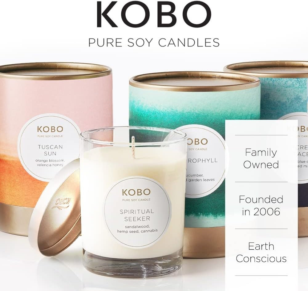 Kobo Chlorophyll Calming & Clean Soy Candle 11oz Handcrafted Aromatherapy Candle