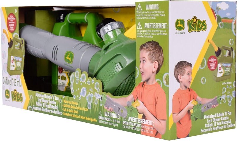John Deere Bubble 'N' Fun Battery-Operated Leaf Blower Combo w/ Refill Jerry Can