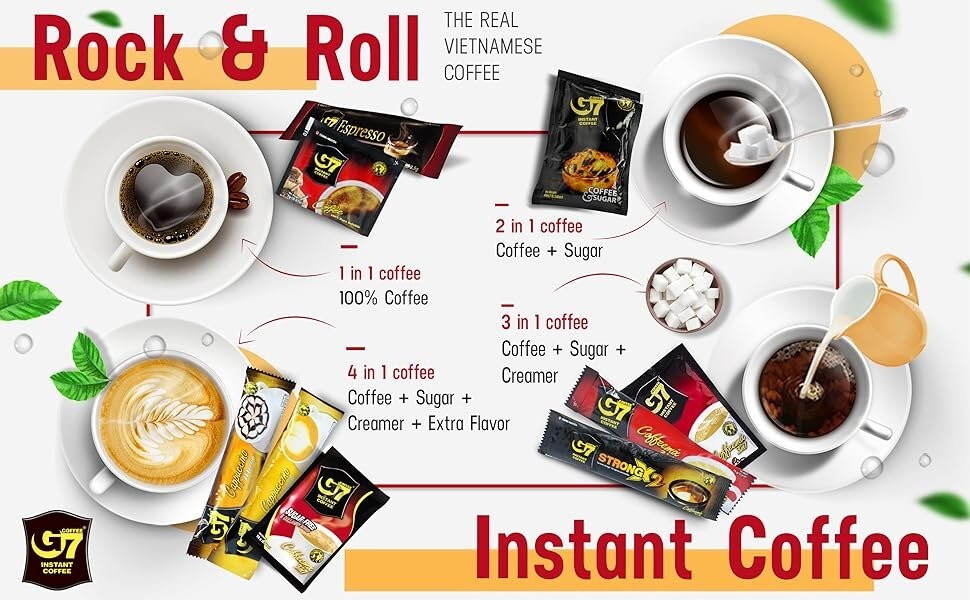 Trung Nguyen Legend G7 Coffeemix 3 in 1 Vietnamese Instant Coffee 120 Packets
