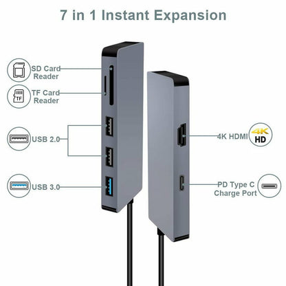 HYD-9822T 7-in-1 USB C Hub with 4K HDMI, USB3.0, USB2.0, SD, Micro SD, PD