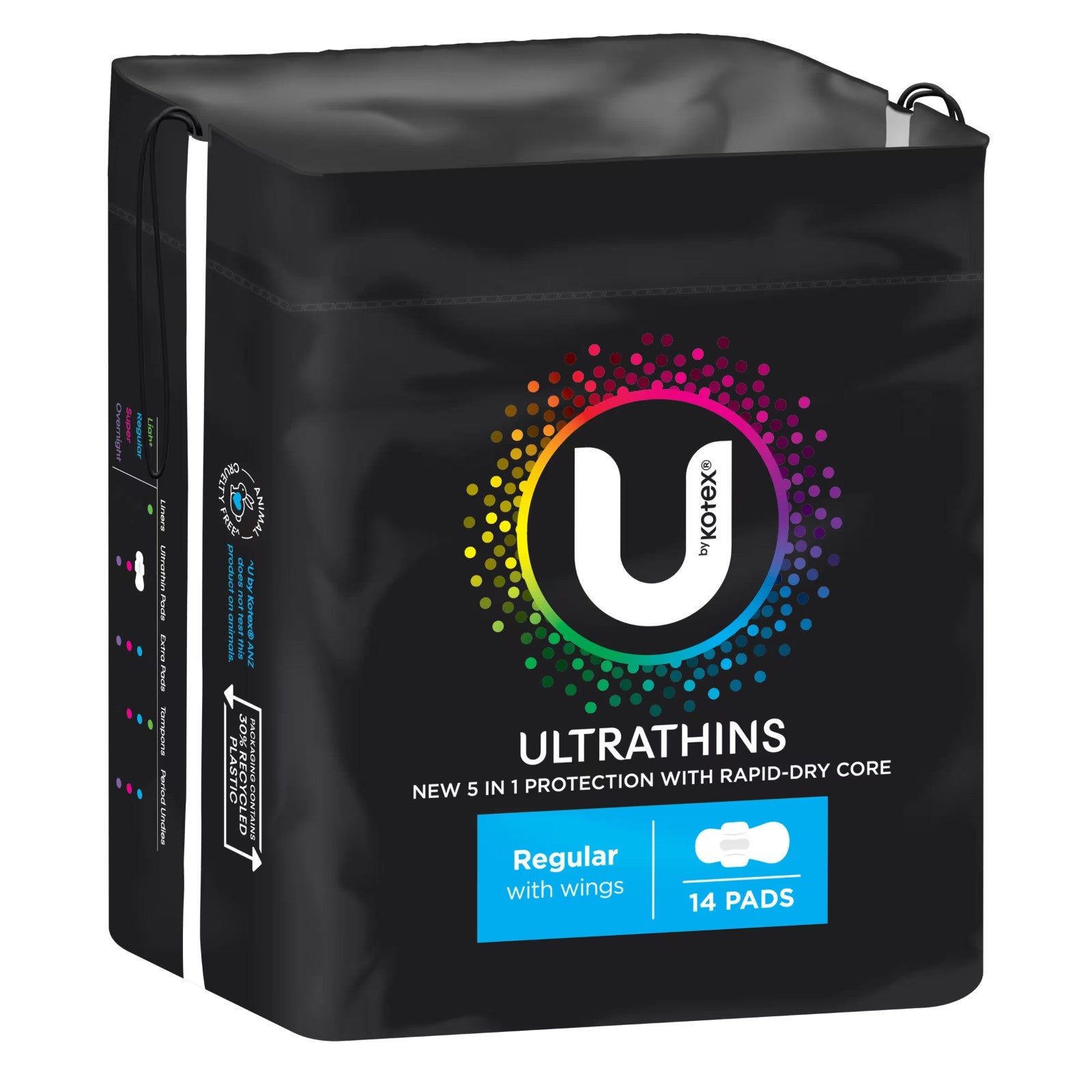 112 x U By Kotex Ultrathins Regular Pads with Wings Dry Disposable Period Pads