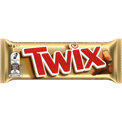 20 x 50g Twix Milk Chocolate Caramel Crunchy Biscuit Bars Full Box Made in Egypt