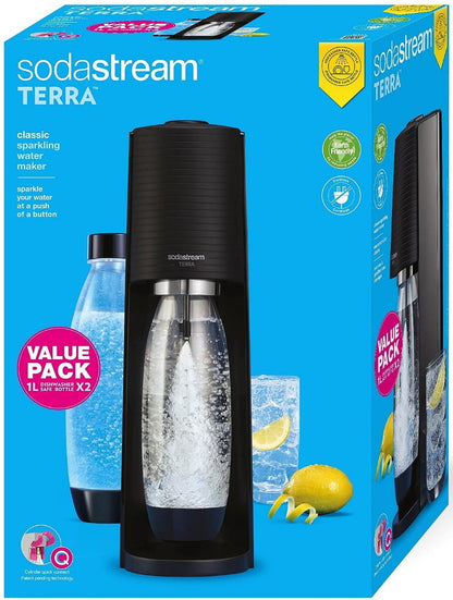 Sodastream Terra Sparkling Water Maker Value Pack or 60 Litre Quick Connect CO2