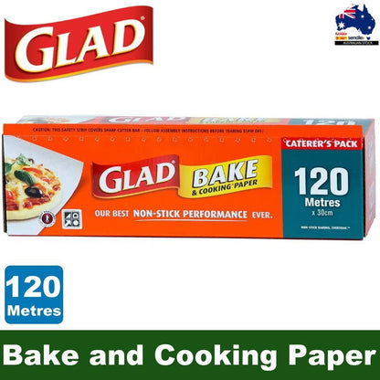 Glad Bake and Cooking Paper Caterer's Pack 120M x 30cm Non Stick Frying