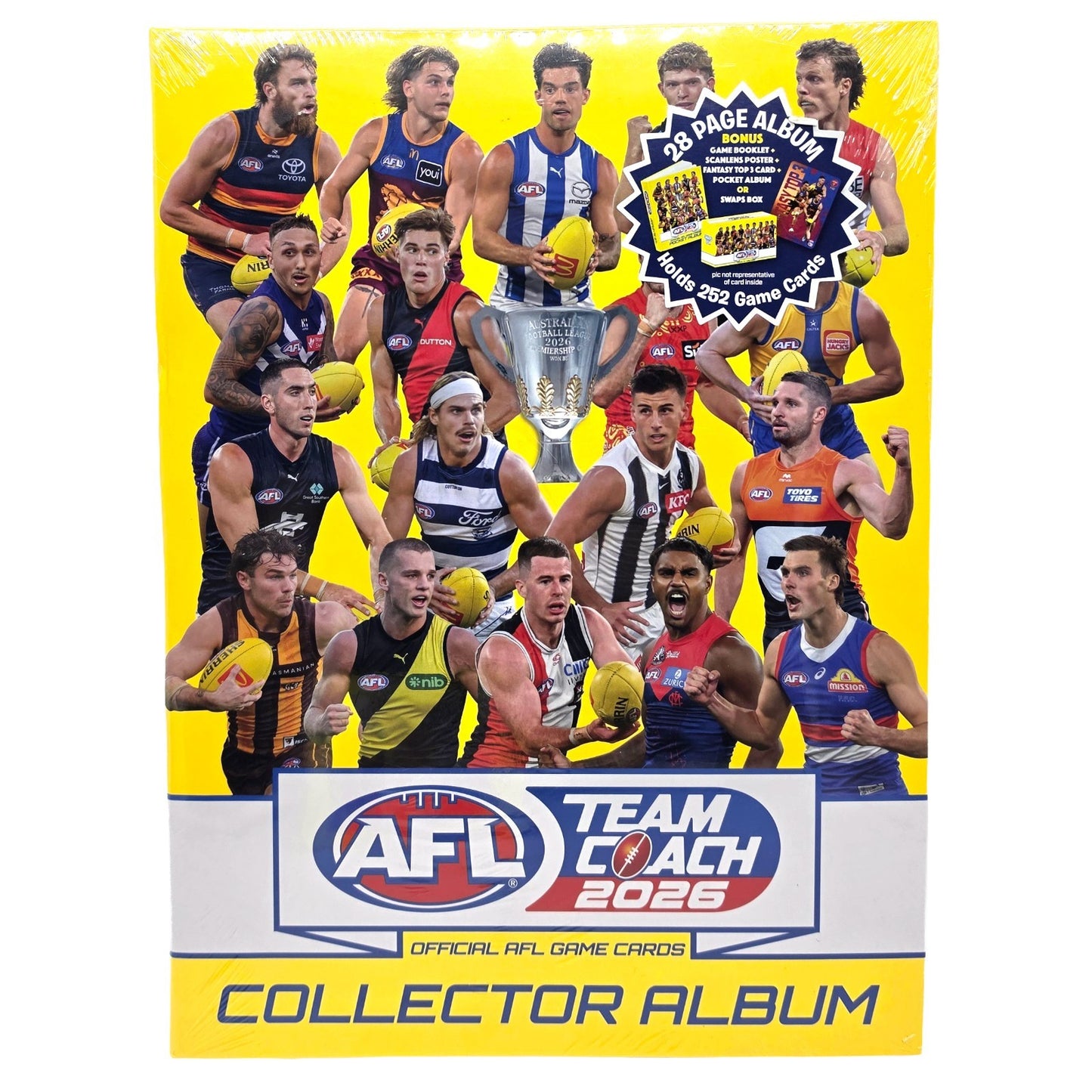 2026 Official AFL TeamCoach Cards Footy Collector Album Holds 252 Card Booklet