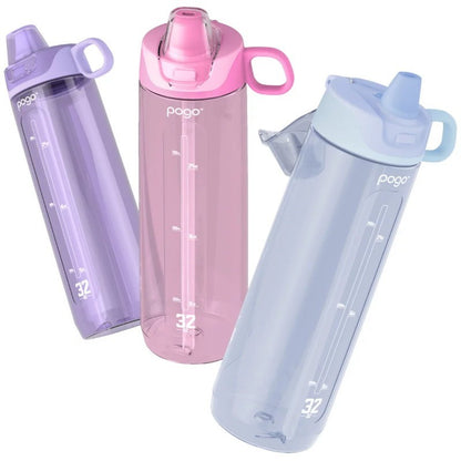 Pogo Tritan Water Bottle with Soft Straw 946 ml (32 oz) - Leakproof, BPA-Free