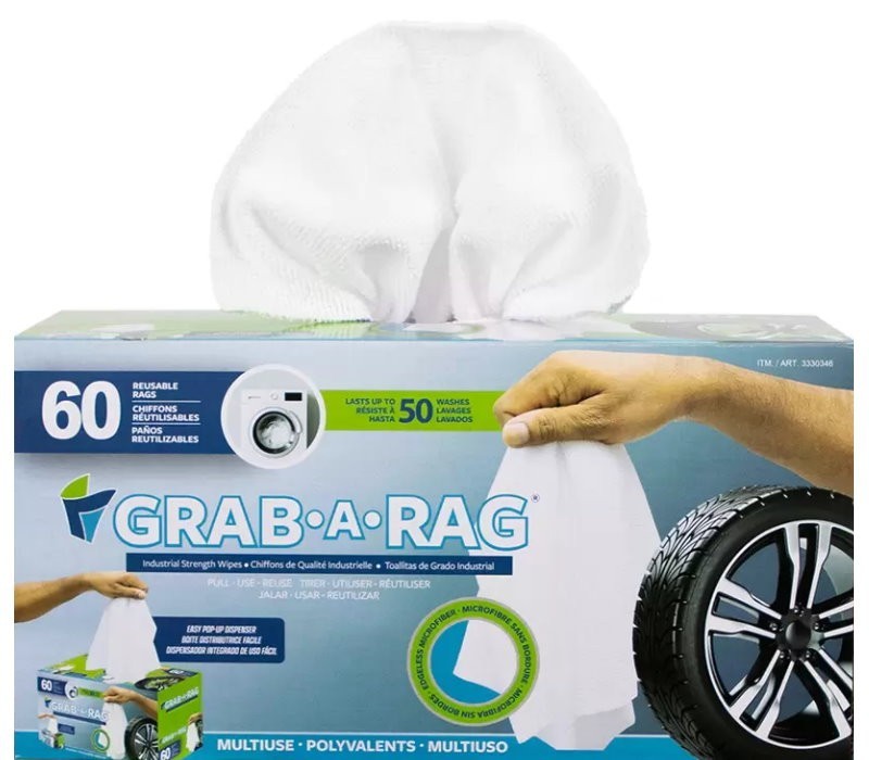 Grab A Rag Reusable Washable Microfibre Rags Towel Cleaning Cloth 60 / 120 Count