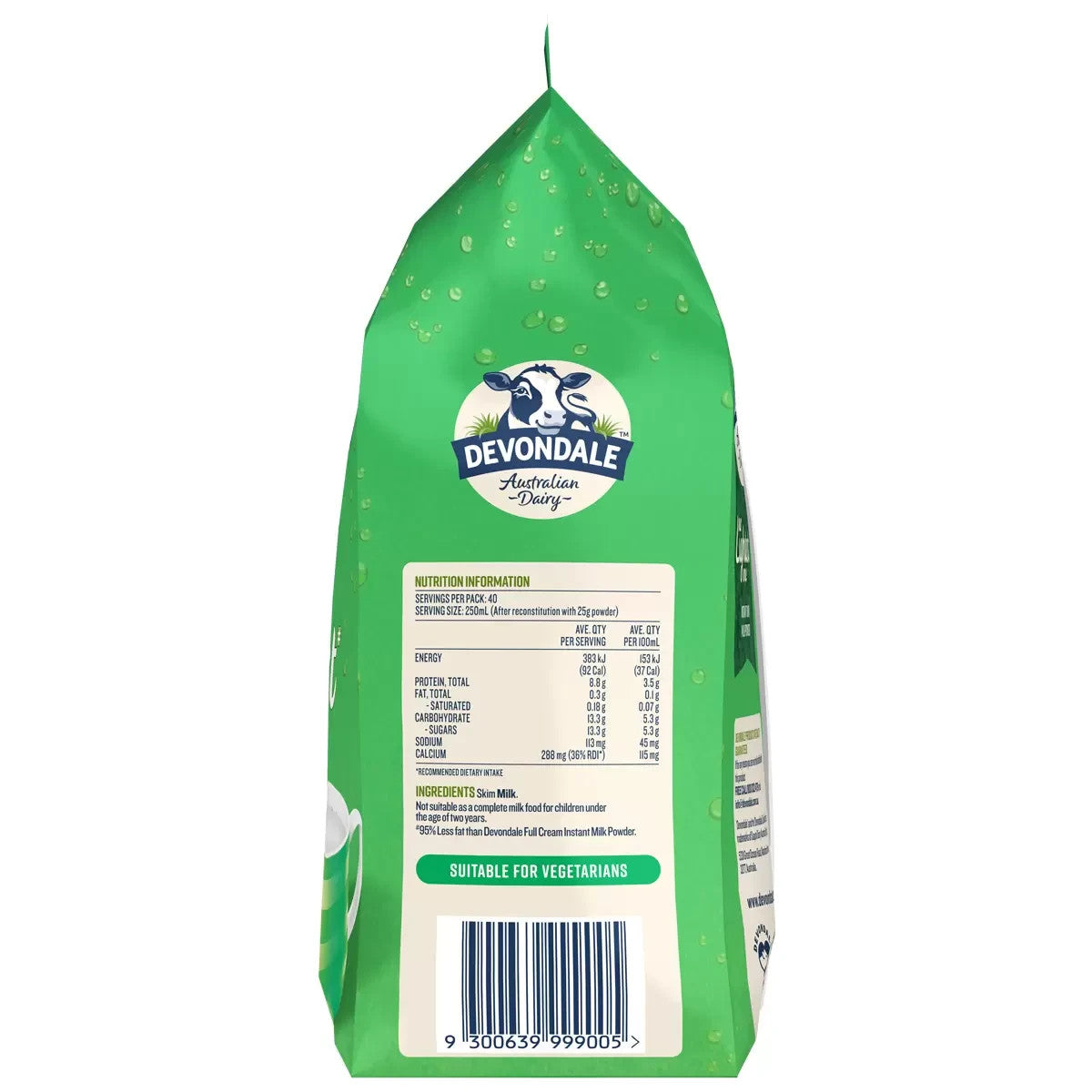 Devondale Australian Dairy Light Instant Skim Milk Powder 1kg Pouch High Calcium