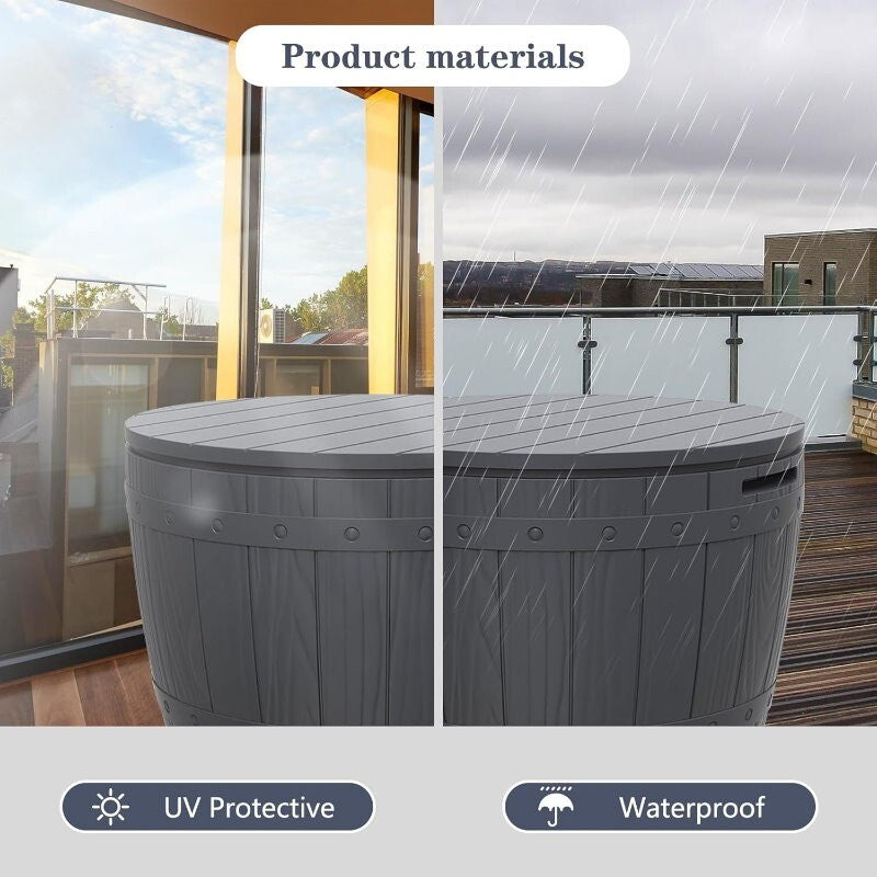Hello Outdoors 3-in-1 Portable Outdoor Garden Storage Box Chest Seat Patio Table