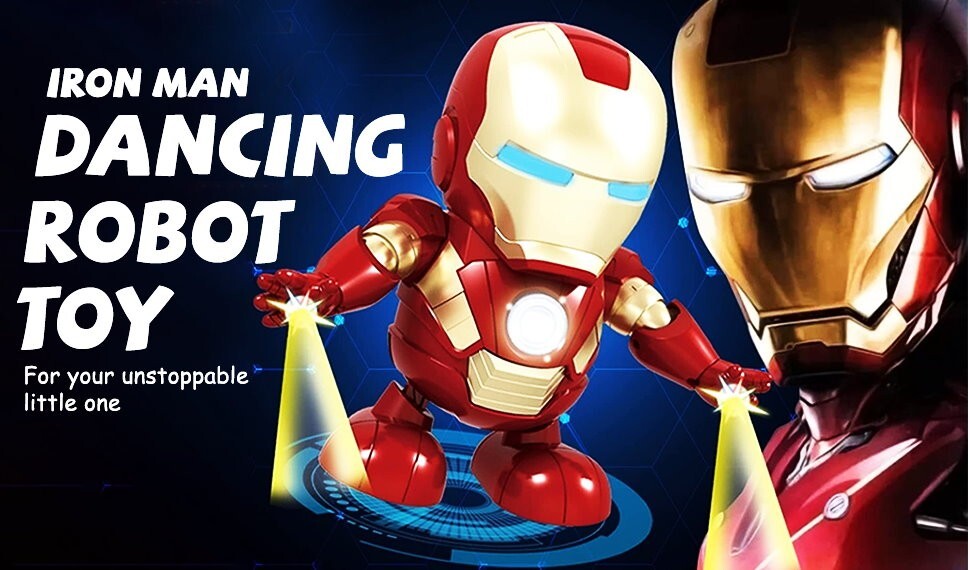 Iron Man Tony Stark Superhero Dancing Hero Action Figure Music and Light Toys
