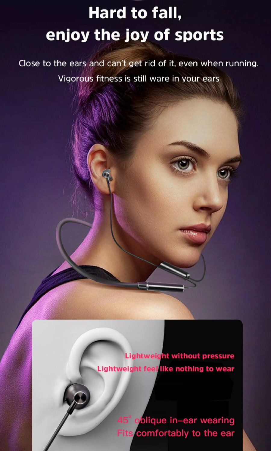 KIVEE TW57 Bluetooth 5.0 Noise Reduction Stereo Neck band Headset iPhone Samsung