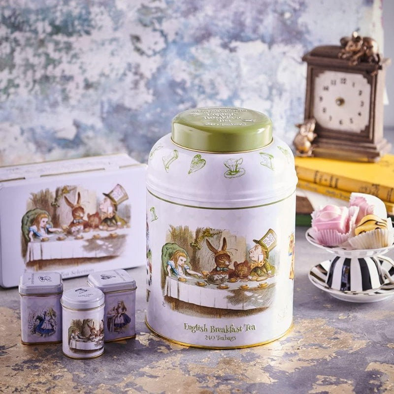 New English Teas Alice in Wonderland Tea Caddy with 240 English Breakfast Teabag