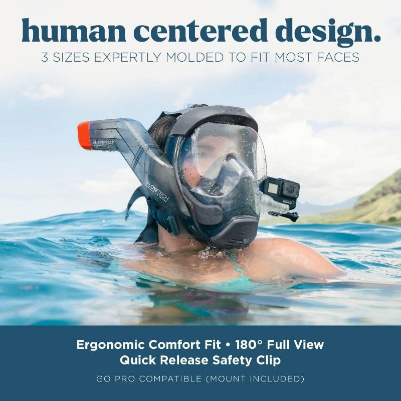 Oceanic Full Face Snorkel Mask Adult 180 Panoramic Viewing, Easier Breathing