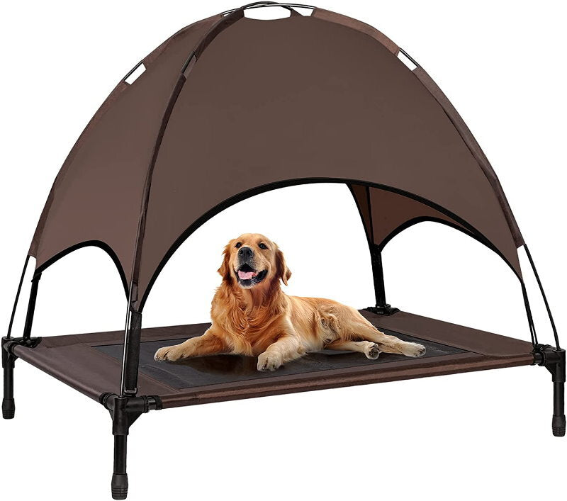 SolarTec Elevated Pet Dog Cot Bed with Removable Canopy Indoor/Outdoor - Large
